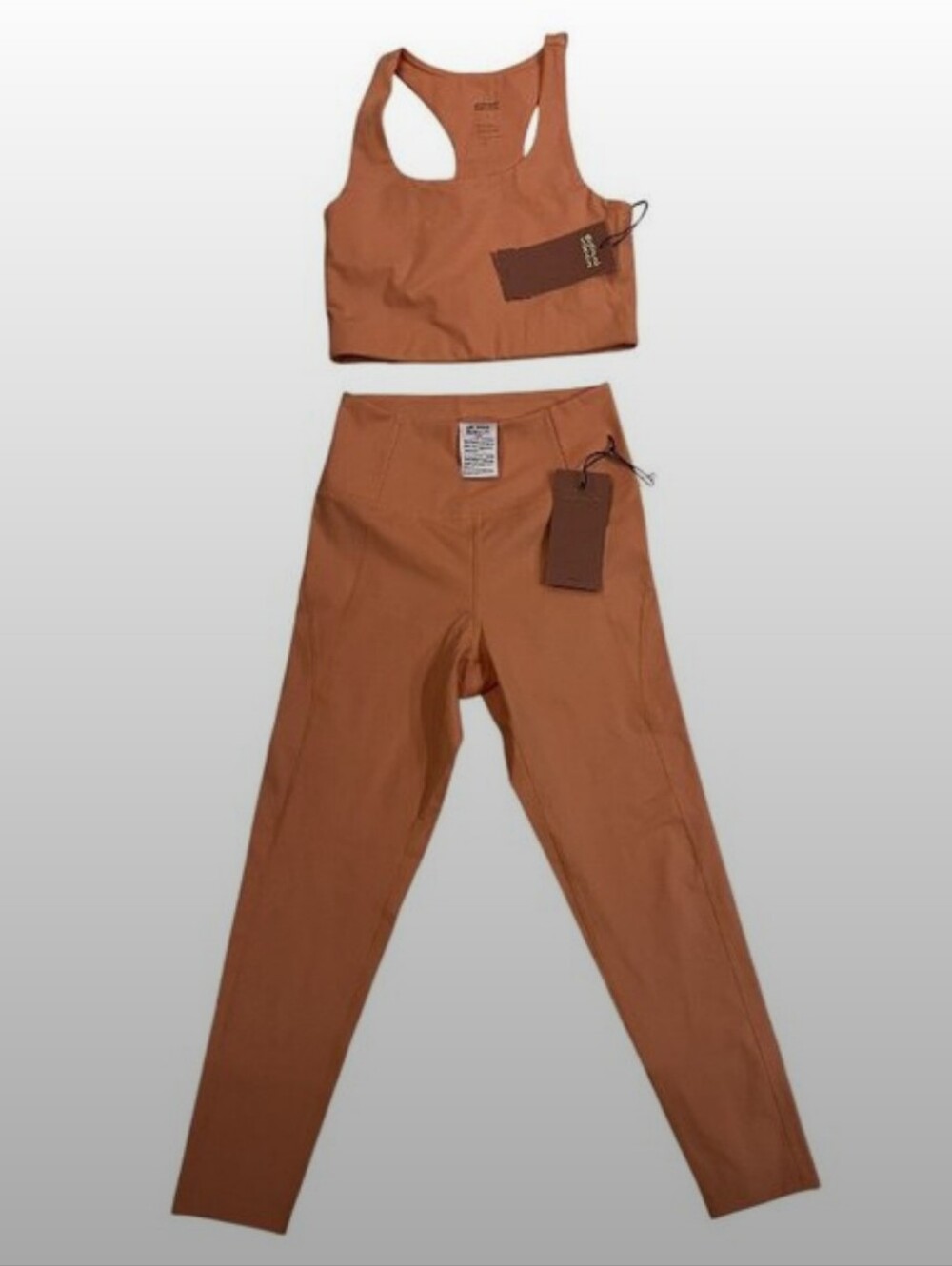 NWT Rust High-Rise Leggings & Racerback Sports Bra Set (#D200)